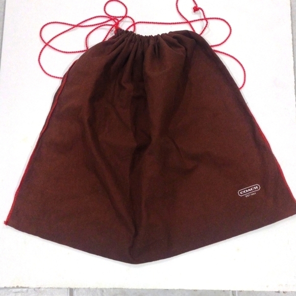 COACH Burgundy & Red Drawstring Dust Bag | 19" x 23" Protective Storage Bag CH05 - Picture 8 of 8